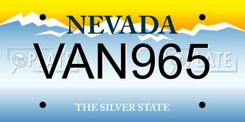 VAN965 Nevada License Plate