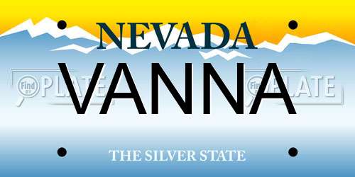 VANNA Nevada License Plate