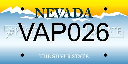 VAP026 Nevada License Plate