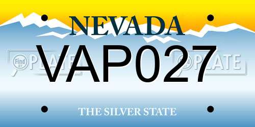 VAP027 Nevada License Plate