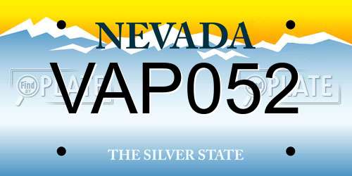 VAP052 Nevada License Plate