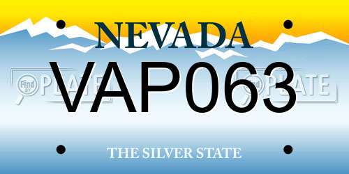 VAP063 Nevada License Plate