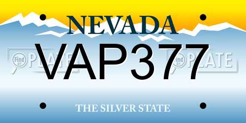 VAP377 Nevada License Plate