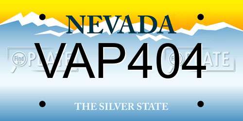 VAP404 Nevada License Plate