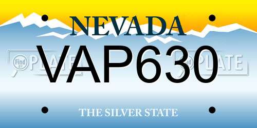 VAP630 Nevada License Plate
