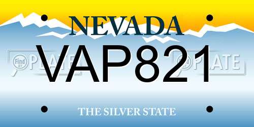 VAP821 Nevada License Plate