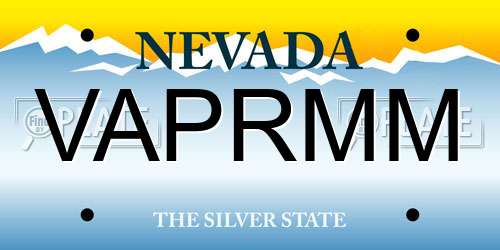 VAPRMM Nevada License Plate