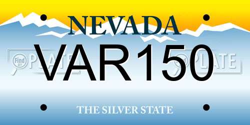 VAR150 Nevada License Plate