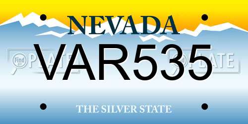 VAR535 Nevada License Plate
