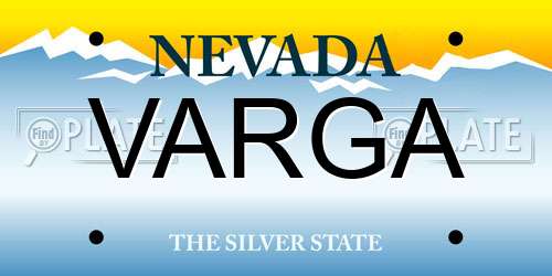VARGA Nevada License Plate