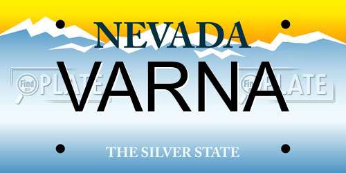VARNA Nevada License Plate