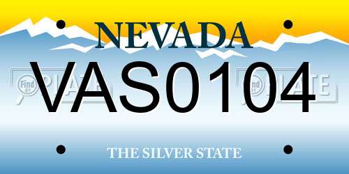 VAS0104 Nevada License Plate