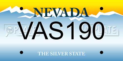 VAS190 Nevada License Plate