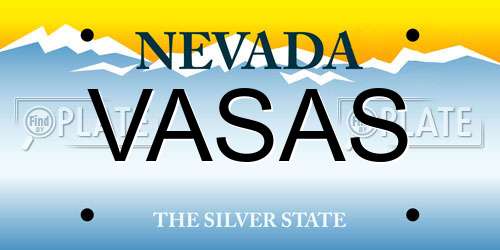 VASAS Nevada License Plate