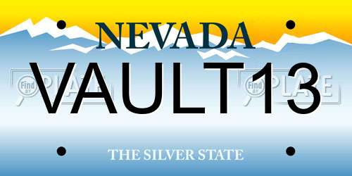 VAULT13 Nevada License Plate