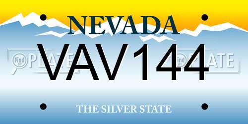 VAV144 Nevada License Plate