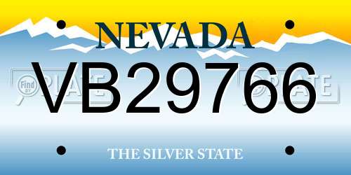 VB29766 Nevada License Plate