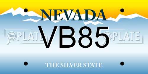 VB85 Nevada License Plate