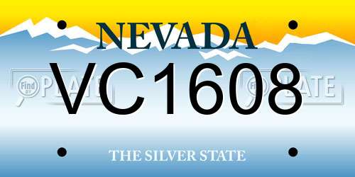 VC1608 Nevada License Plate