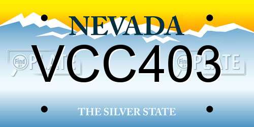 VCC403 Nevada License Plate
