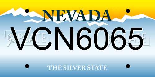 VCN6065 Nevada License Plate