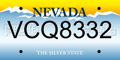 VCQ8332 Nevada License Plate
