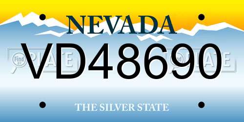 VD48690 Nevada License Plate