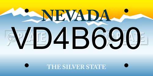 VD4B690 Nevada License Plate