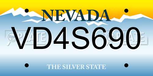 VD4S690 Nevada License Plate