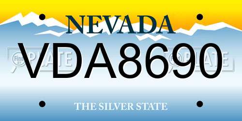 VDA8690 Nevada License Plate