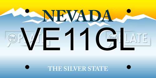 VE11GL Nevada License Plate