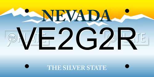 VE2G2R Nevada License Plate