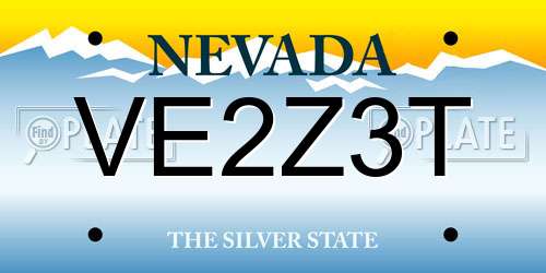 VE2Z3T Nevada License Plate