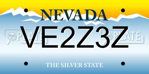 VE2Z3Z Nevada License Plate