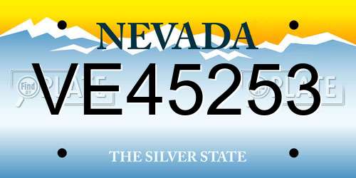 VE45253 Nevada License Plate