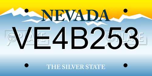 VE4B253 Nevada License Plate
