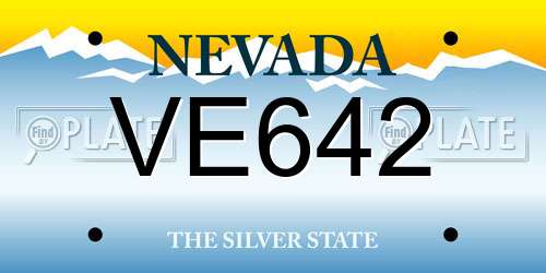 VE642 Nevada License Plate
