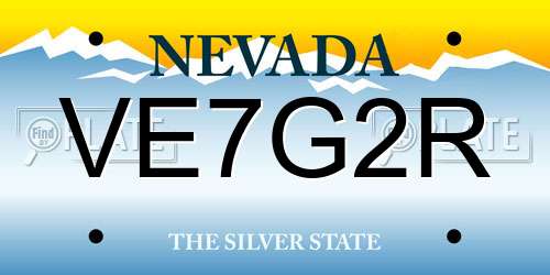 VE7G2R Nevada License Plate