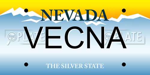 VECNA Nevada License Plate