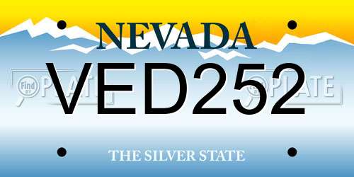 VED252 Nevada License Plate