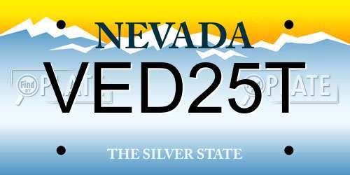 VED25T Nevada License Plate