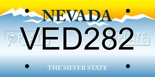 VED282 Nevada License Plate
