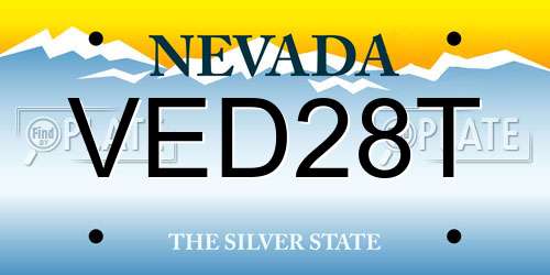 VED28T Nevada License Plate