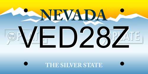 VED28Z Nevada License Plate