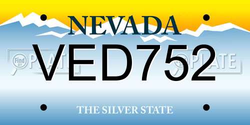 VED752 Nevada License Plate