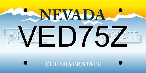 VED75Z Nevada License Plate