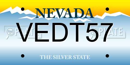VEDT57 Nevada License Plate