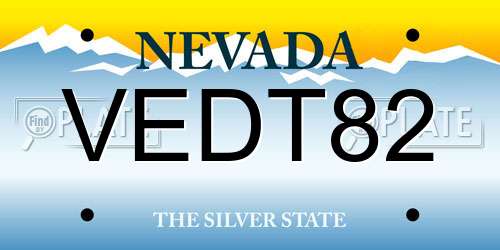 VEDT82 Nevada License Plate