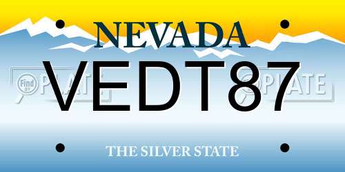 VEDT87 Nevada License Plate