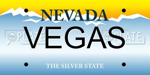 VEGAS Nevada License Plate